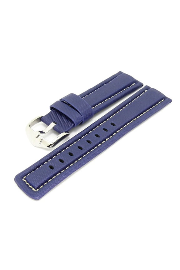 Freestyle Leather Watch Strap with Stainless Steel buckle - Blue - Adjustable Length - 22mm