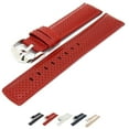 thumbnail image 1 of HIRSCH Golfer Leather Watch Strap (Red) - L - 18m - Stainless Steel Silver Buckle, 1 of 7