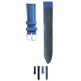 thumbnail image 1 of HIRSCH Pro Sport Leather Watch Strap (Blue) - M - 18mm - Stainless Steel Silver Buckle, 1 of 6