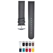 HIRSCH Scandic Italian Calfskin Watch Strap - Gray - M - 22mm - Stainless Steel Buckle - Untextured Leather Band