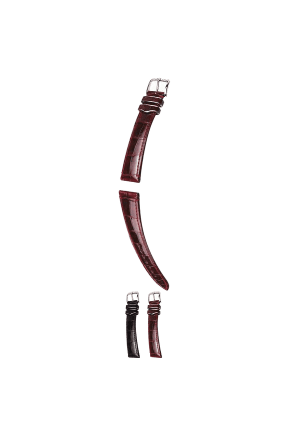 Venice Genuine Alligator Leather Watch Strap (Burgundy) - L - 20mm - Silver Buckle
