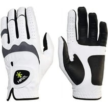 HIRZL Golf Gloves for Men's - Trust Hybrid, Leather, GripppTechnology, White/Black