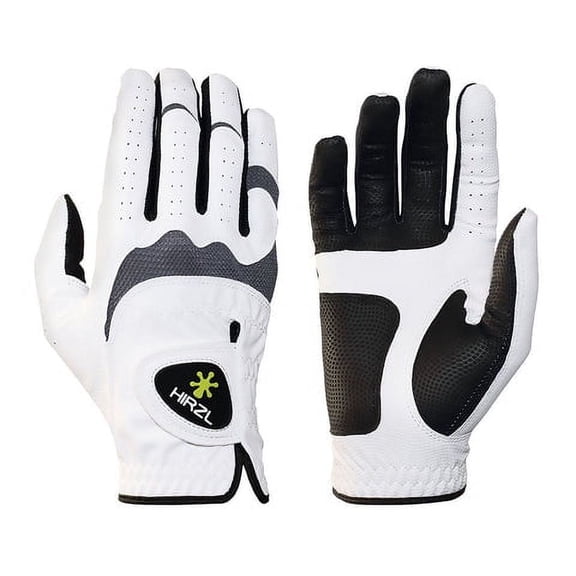 HIRZL Golf Gloves for Men's - Trust Hybrid, Leather, GripppTechnology, White/Black