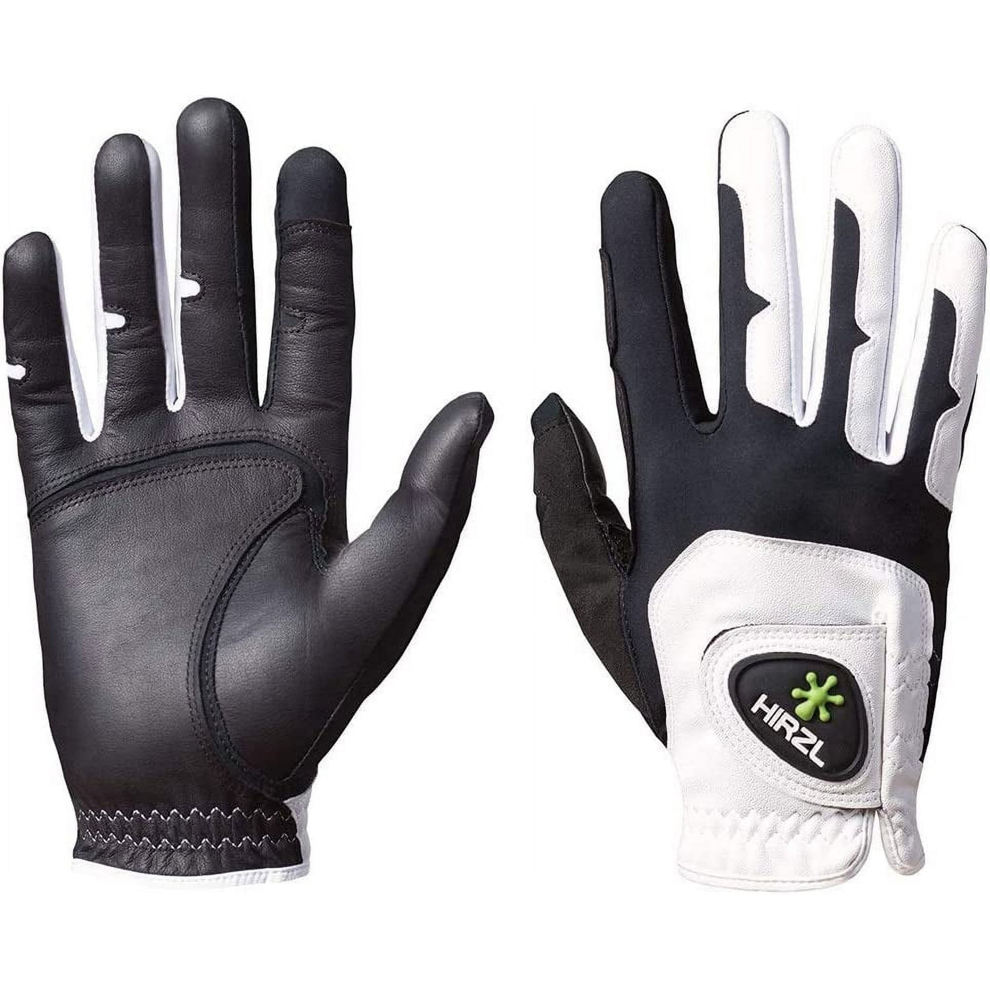 HIRZL Ladies Golf Gloves - Grippp Fit, Premium Leather, White/Black, Swiss Design