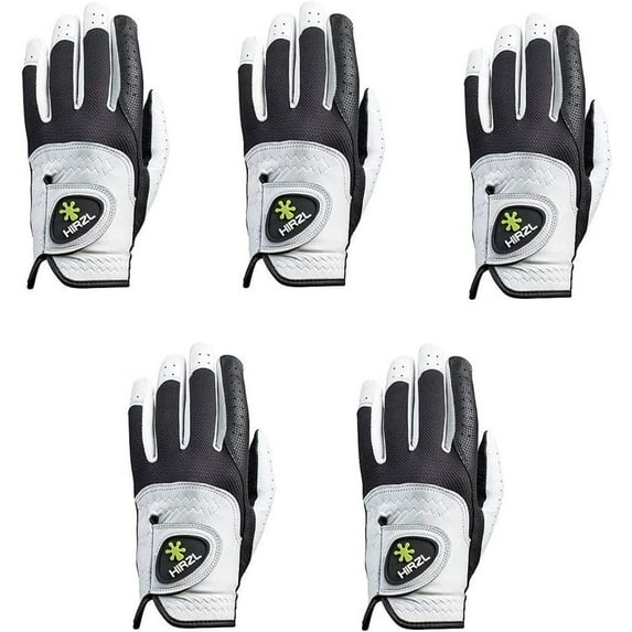 HIRZL Men's Golf Gloves - Trust Control 2.0, Leather, Ultimate Grip, Pack of 5
