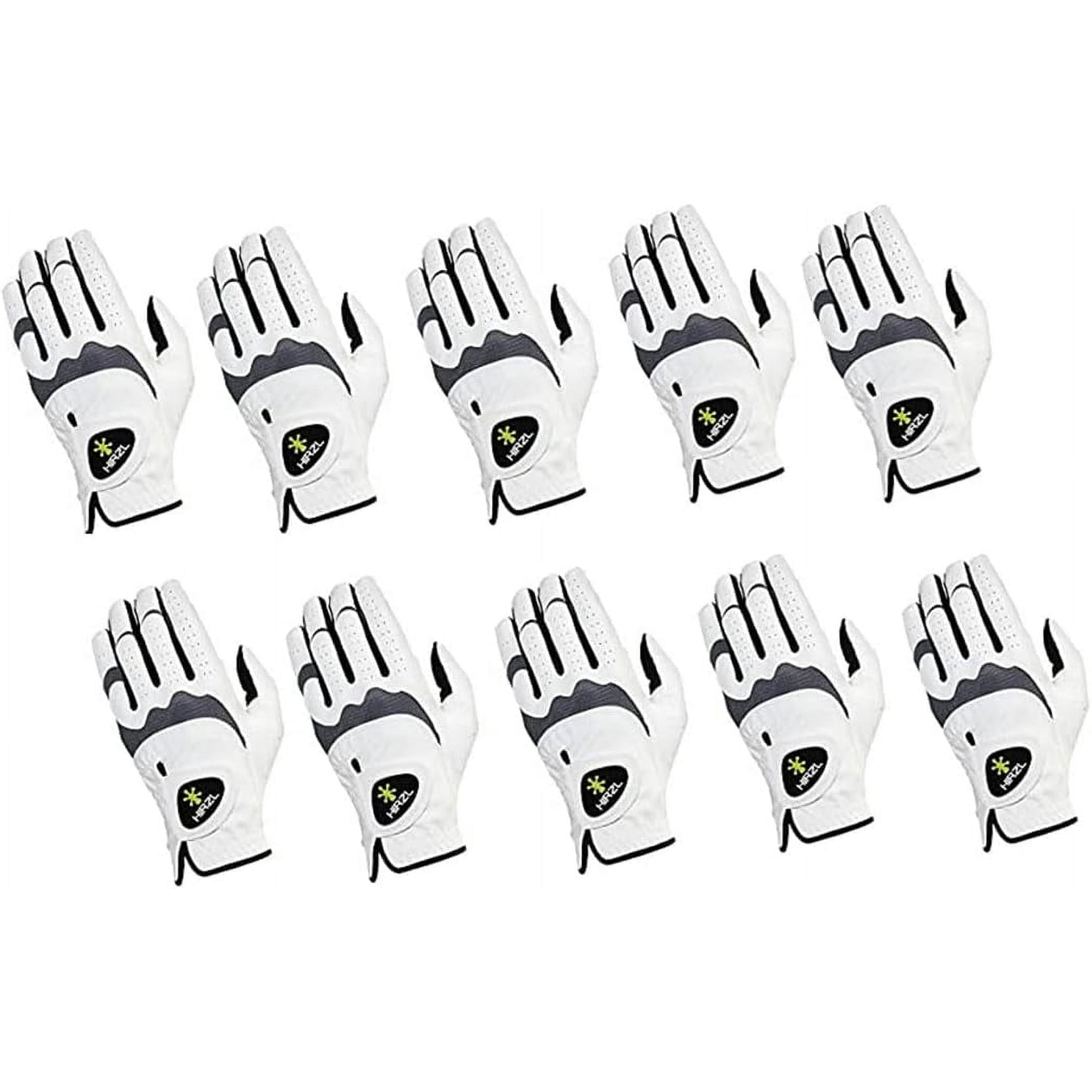 HIRZL Men's Golf Gloves - Trust Hybrid, Leather, Grippp Technology, Pack of 10