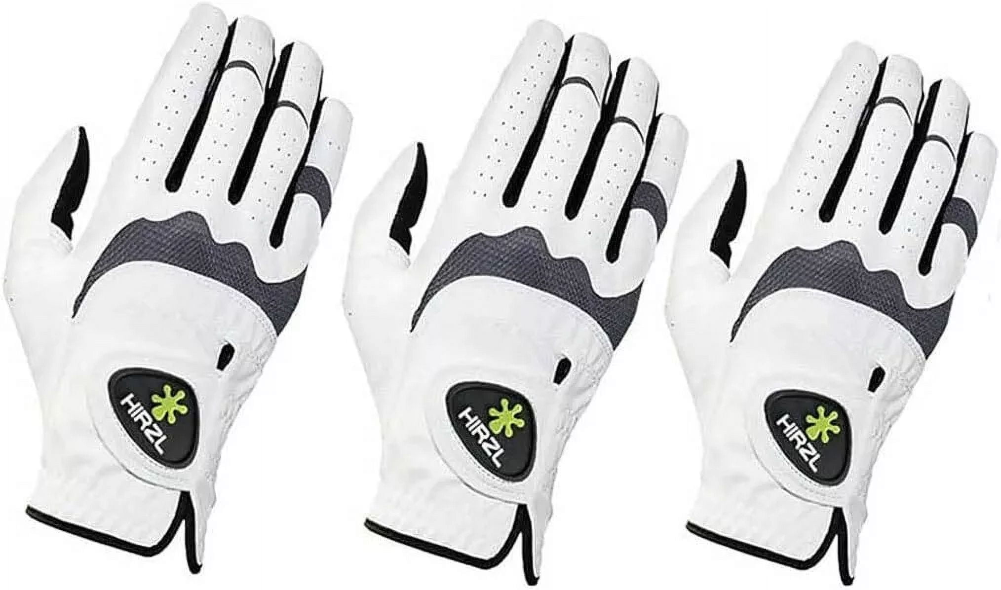 HIRZL Men's Golf Gloves - Trust Hybrid, Leather, Grippp Technology, Pack of 3