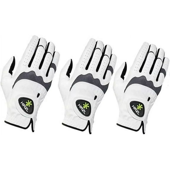 HIRZL Men's Golf Gloves - Trust Hybrid, Leather, Grippp Technology, Pack of 3