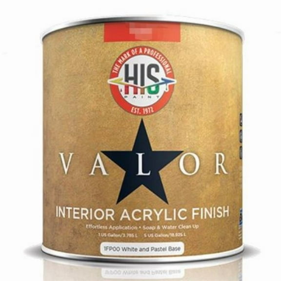 HIS Paint Manufacturing 1LA00-QT 1 qt. Valor Low-Lustre Interior Accent Base Acrylic Finish Paint