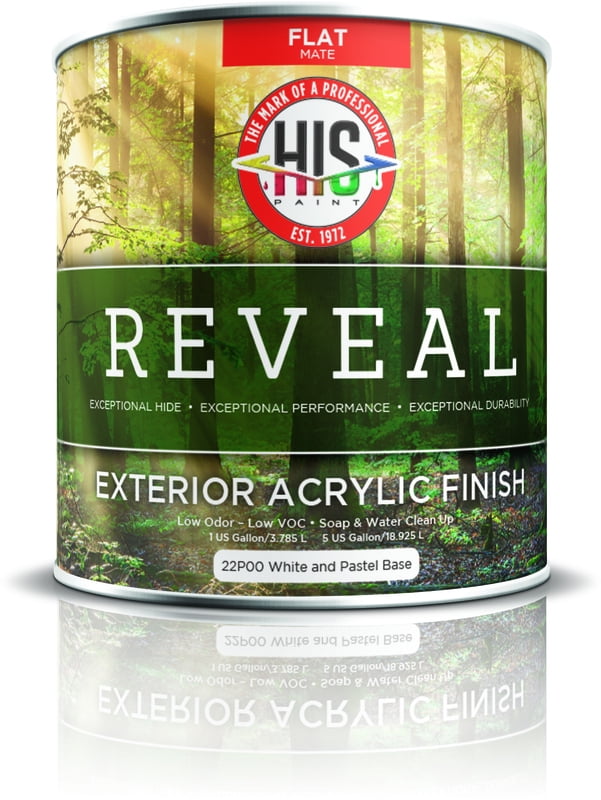 HIS Paint Manufacturing 28P00-1 1 gal Reveal Exterior Paint - Satin - White Base - Pack of 4