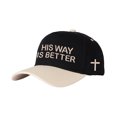thumbnail image 1 of HIS WAY IS BETTER Letter Embroidered Color Block Trucker Hat Unisex Adjustable Cotton Breathable Fashion Cap for Travel Daily Wear, 1 of 11