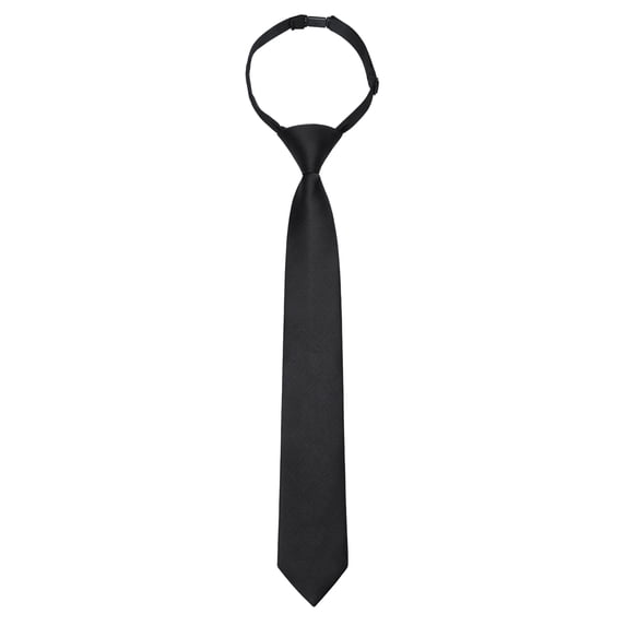 Boys Ties Black Formal Pre-Tied Kids Necktie for Age 8-12 Adjustable Ties Wedding School Graduation