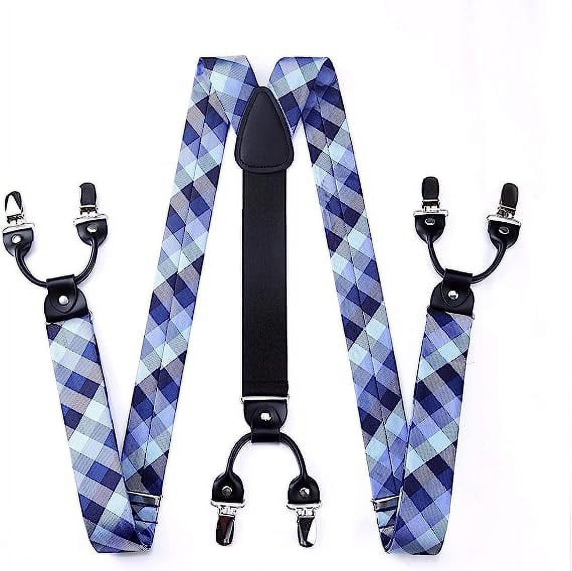 HISDERN Bow Tie and Suspender for Men Floral Paisley Suspender Bowtie