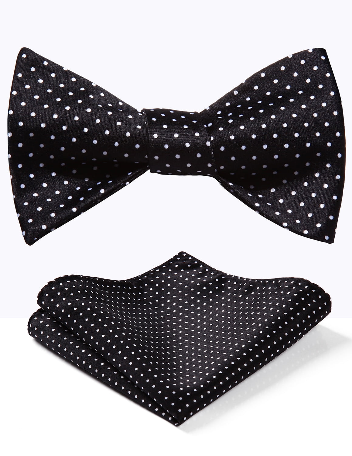 HISDERN Bow Ties for Men Check Plaid Self Tie Bow Tie and Pocket Square