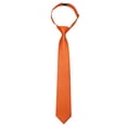 thumbnail image 1 of Boys Solid Color Ties Classic Pre-Tied Adjustable Childs Necktie Party Weddings Orange, 1 of 7