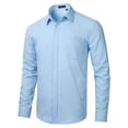 thumbnail image 1 of HISDERN Long Sleeve Mens Dress Shirts Classic Button Down Shirt Solid Color Regular Fit Wedding Blue, 1 of 13