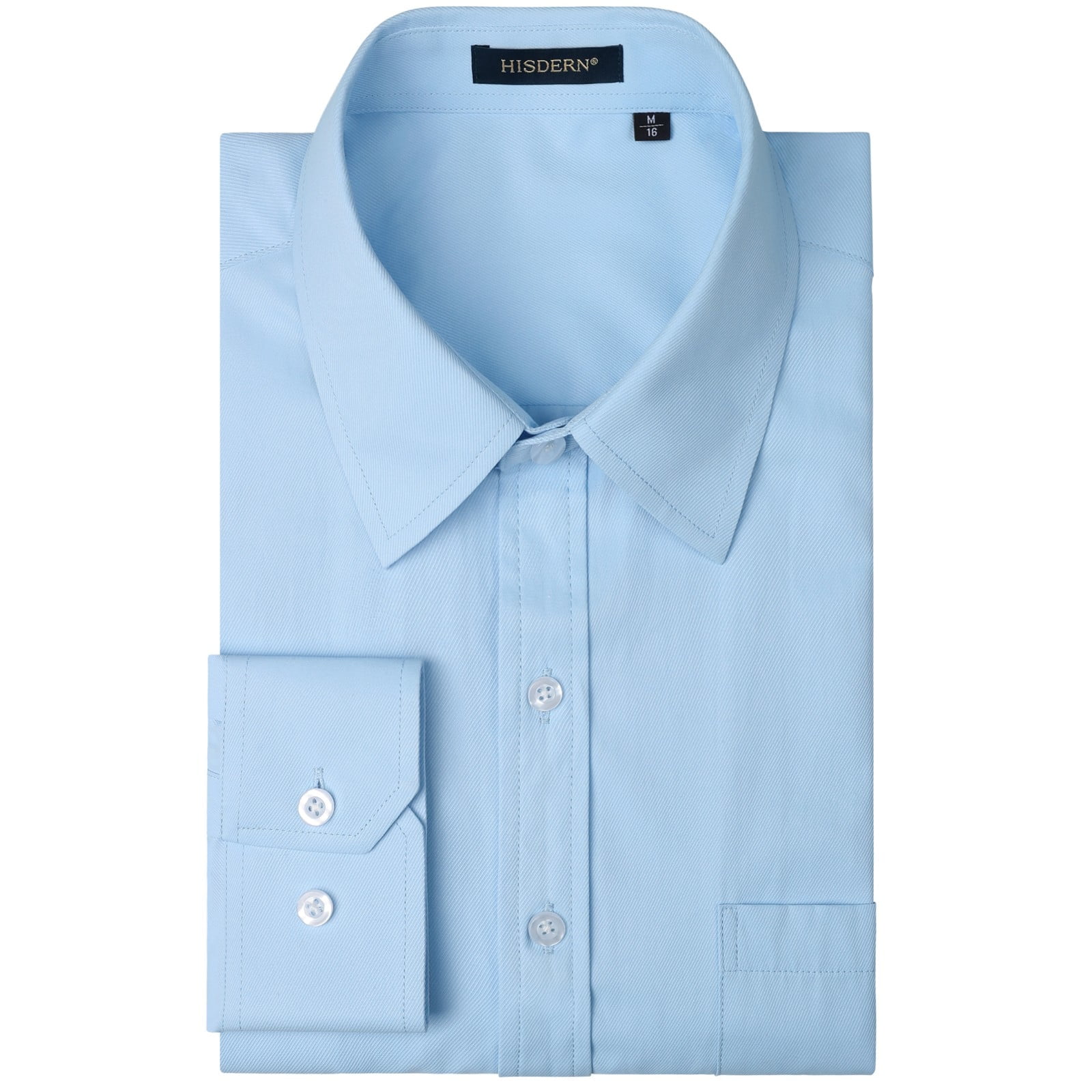 HISDERN Herenoverhemd met contrasterende binnenkant, casual, formeel, klassiek, knopen, lange mouw, geruite kraag, normale pasvorm, S