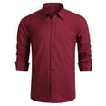 HISDERN Men Formal Dress Shirts Long Sleeve Shirt Casual Button Down