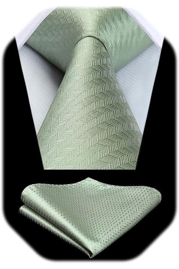 Men Solid Houndstooth Necktie, Green