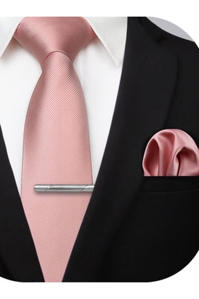 Ties for Men Solid Color Woven Tie and Pocket Square Neckties Clip Sets Business Satin Tie