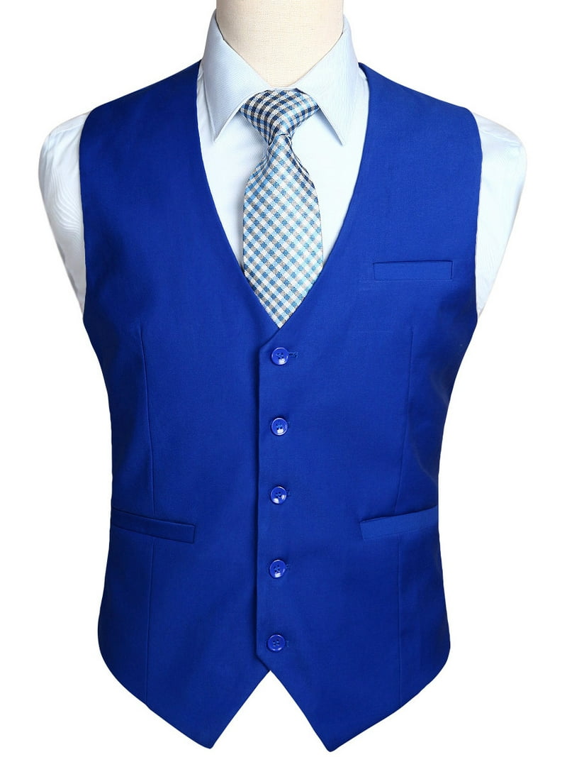 HISDERN Men's Suit Vest, Business Dress Waistcoat, Formal,
