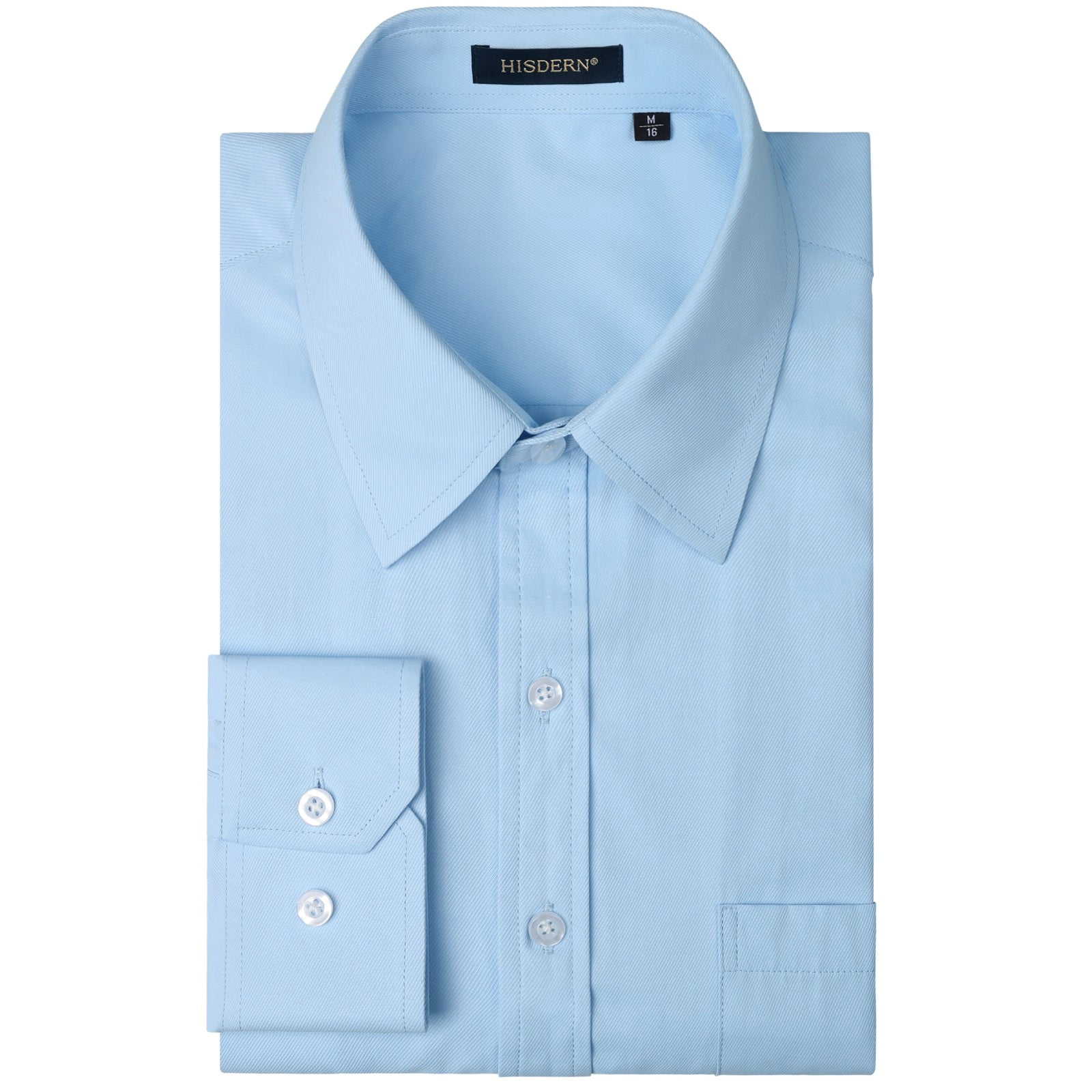 HISDERN Mens Long Sleeve Dress Shirts Classic Blue Button Down Shirt hisdern-mens-long-sleeve-dress-shirts-classic-blue-button-down-shirt