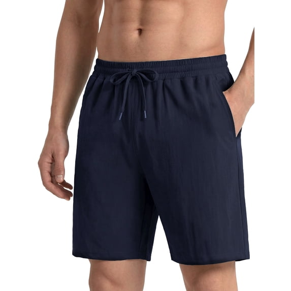 HISDERN Mens Nylon Shorts 7.8 In Inseam Drawstring Waist Quick Dry Athletic Shorts with Deep Pockets