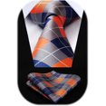 thumbnail image 1 of HISDERN Mens Ties Plaid Tie Pocket Square Set Classic Woven Formal Checkered Neckties & Handkerchief, 1 of 7