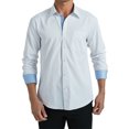 thumbnail image 1 of HISDERN Mens Dress Shirts White Long Sleeve Button Down Shirt with Color Contrast Business Regular Fit, 1 of 9