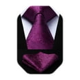 thumbnail image 1 of HISDERN Paisley Ties for Men Solid Tie Handkerchief Floral Men's Necktie & Pocket Square Set,Eggplant, 1 of 7