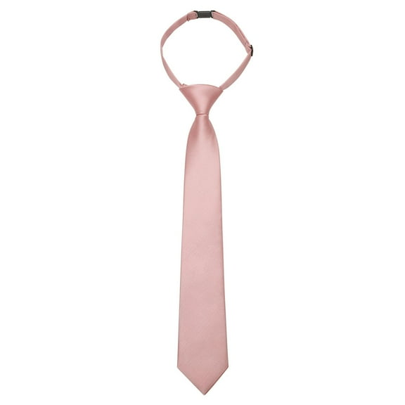 Pink Ties for Boys Pre-Tied Children's Necktie Age 8-12 Adjustable Weddings Solid Kids Tie