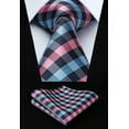 thumbnail image 1 of HISDERN Plaid Checkered Tie Handkerchief Woven Classic Formal Men's Necktie & Pocket Square Set, 1 of 7