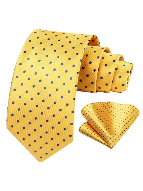 Polka Dot Ties for Men Handkerchief Woven Classic Silk Mens Ties & Pocket Square Set Wedding Business