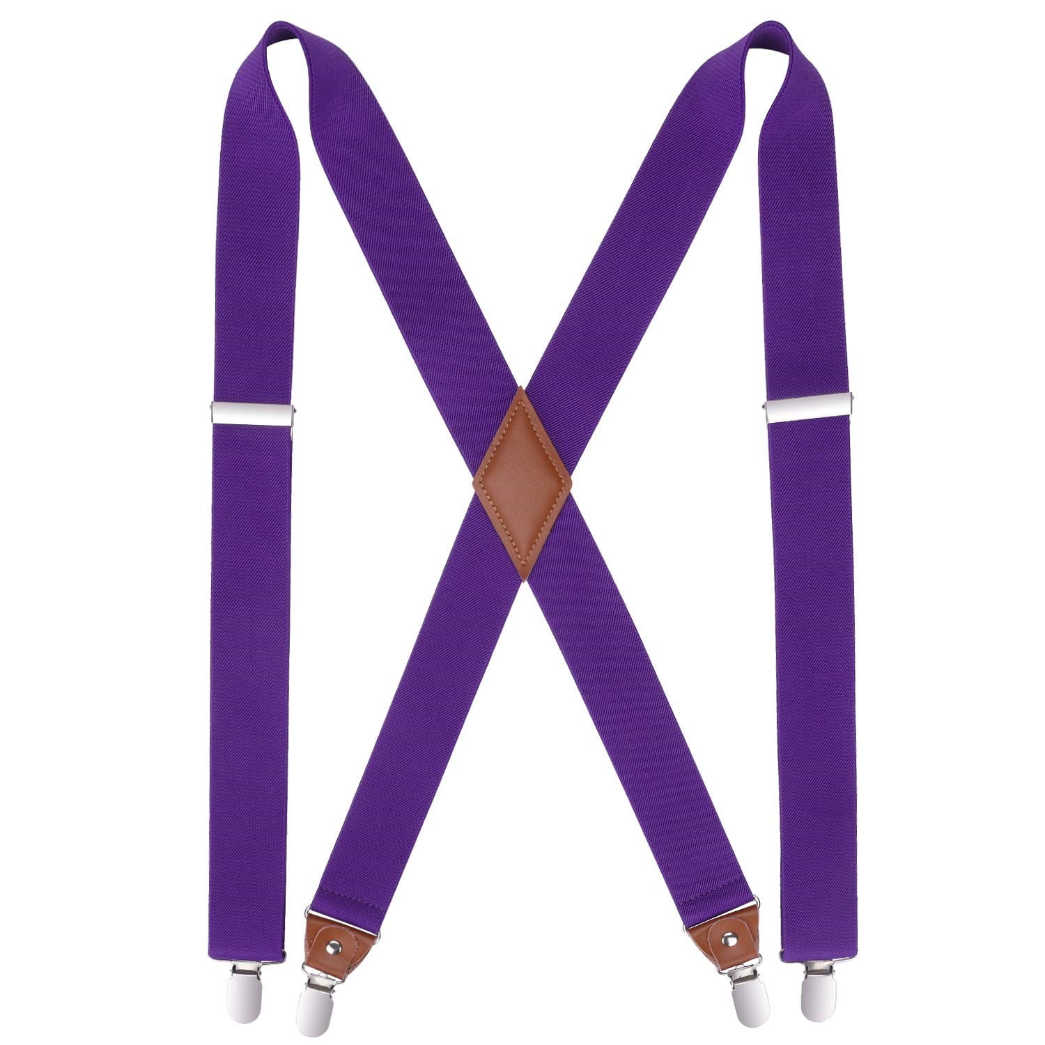 HISDERN Purple Suspenders for Men Women Jeans Adjustable Elastic Suspender Braces for Trousers 1