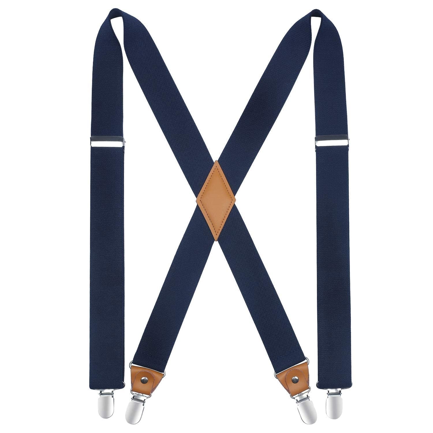 HISDERN Suspenders for Men Navy Mens Suspenders Blue Adjustable Elastic ...