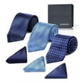 thumbnail image 1 of HISDERN Mens Ties Set Formal Plaid Tie 3 Pcs Neckties & Pocket Square Gift Set Business Weddings, 1 of 10