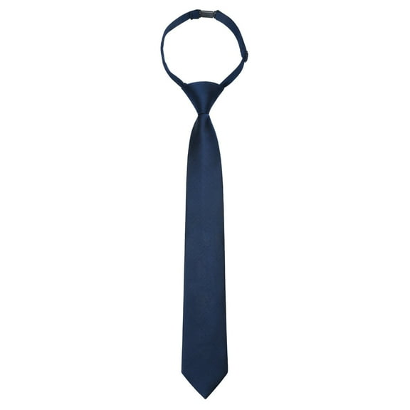 Ties for Child Navy Blue Solid Color Pre-Tied Necktie Weddings School Uniforms Kids Tie