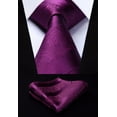 thumbnail image 1 of HISDERN Ties for Men Paisley Silk Mens Tie Purple Floral Neckties Handkerchief Pocket Square Set, 1 of 6