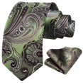 thumbnail image 1 of HISDERN Ties for Men Paisley Tie and Pocket Square Woven Classic Floral Mens Ties Handkerchief Set, 1 of 7