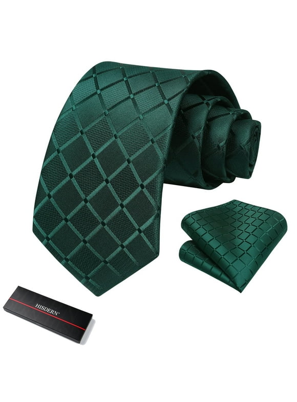 Ties for Men Plaid Checked Mens Ties Pocket Square Tie Set Formal Business Wedding Neckties