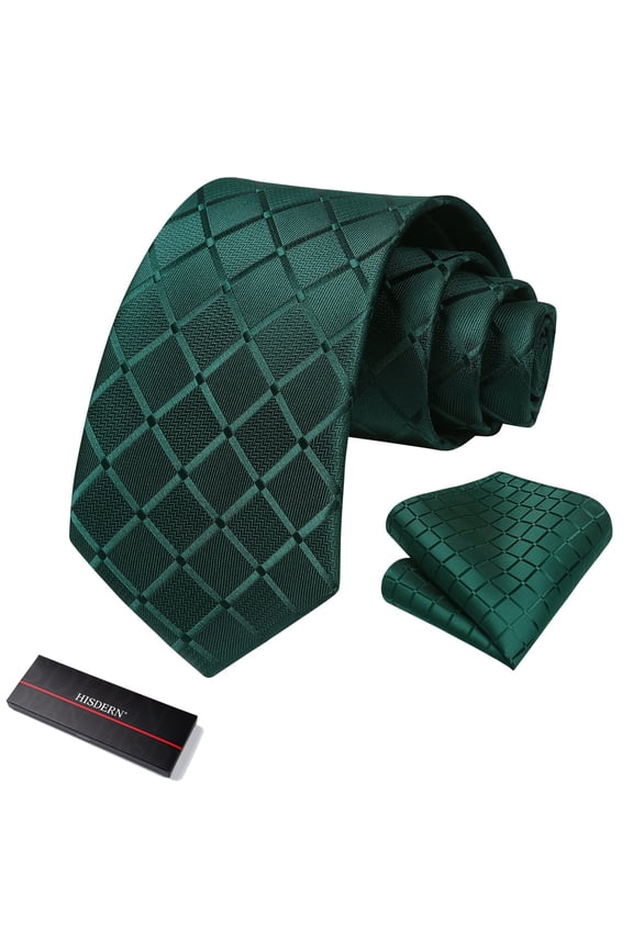 Ties for Men Plaid Checked Mens Ties Pocket Square Tie Set Formal Business Wedding Neckties