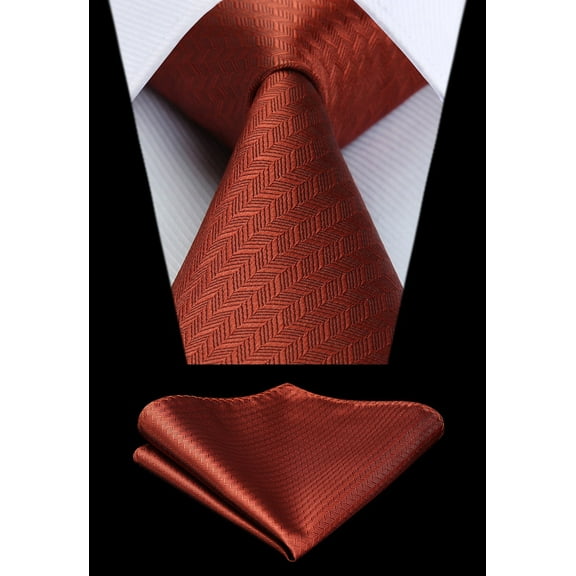 HISDERN Ties for Men Solid Houndstooth Neckties Handkerchief Formal Business Tie & Pocket Square Set