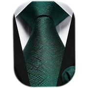 HISDERN Ties for Men Solid Houndstooth Neckties Handkerchief Formal Business Tie & Pocket Square Set