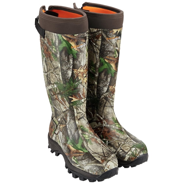 HISEA Rubber Men's Hunting Boots, Waterproof Adjustable Rain Boots for ...