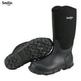 thumbnail image 1 of SMILIN Waterproof Rain Boots for Men, Mid Height Rubber Mud Boots for Outdoor Garden, Black, Size 6, 1 of 8