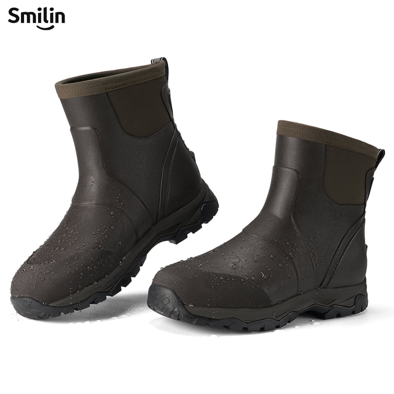 Men\'s‎ Durable Black and Brown Rain Boots Brown Men main image 3