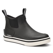 HISEA Mens Deck Boots, Rubber Waterproof Anti-Slip Ankle Rain Boots for Fishing, Black, Size 11