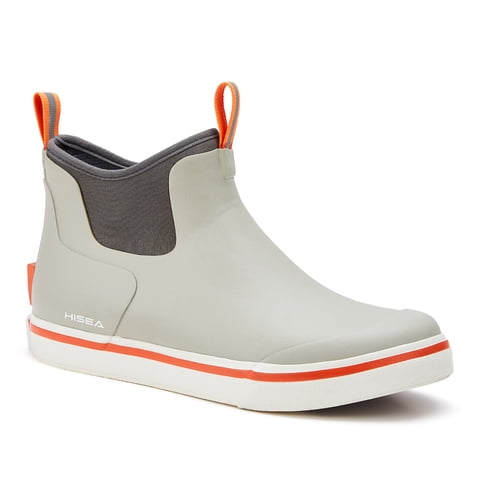 Men's Deck Boots, Rubber Waterproof Anti-Slip Ankle Rain Boots for Fishing, Gray, Size 13