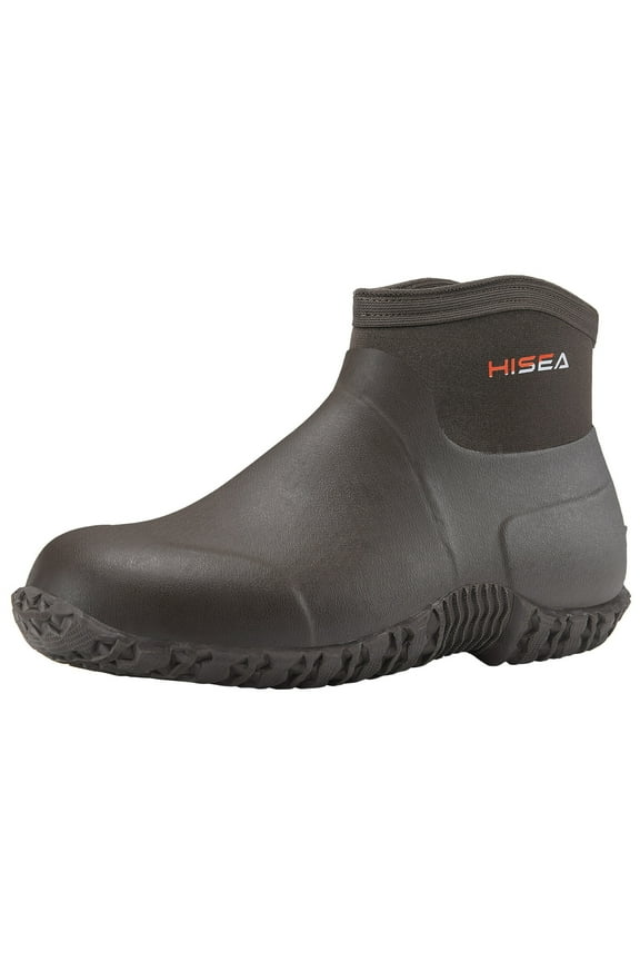 Men's Rain Shoes Ankle Height Rubber Garden Boots Insulated Waterproof for Muck Mud Working Outdoor