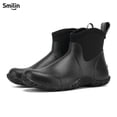 thumbnail image 1 of Men's Waterproof Ankle Rain Boots, Slip-Resistant Rubber Garden Shoes, Rubber Neoprene Finish Mud Boots, Black, Size 10, 1 of 8